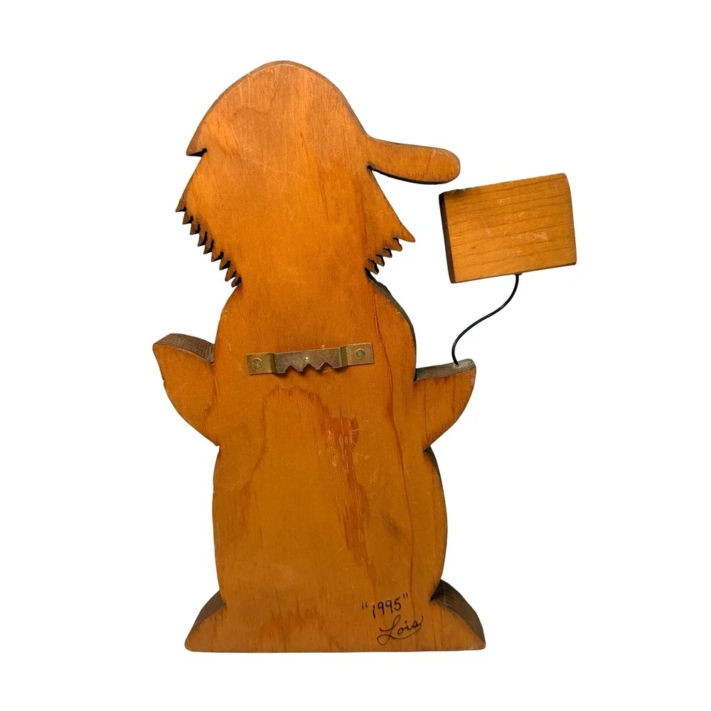 Vintage 1995 Johnny Appleseed Hand Painted Wood Folk Art Wall Decor Signed 7" - Picture 2 of 10